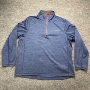 Vineyard Vines Performance Mens XL Blue Heathered Quarter Zip Pullover Sweater